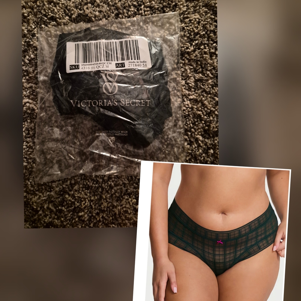 Victoria's Secret Dark Green Plaid Panties
